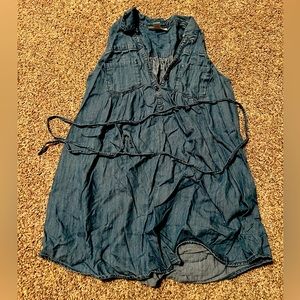 Motherhood Maternity Denim Sleeveless Top with Tie